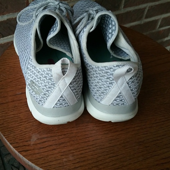 Skechers Gray and White Memory Foam Sneakers - Picture 5 of 8